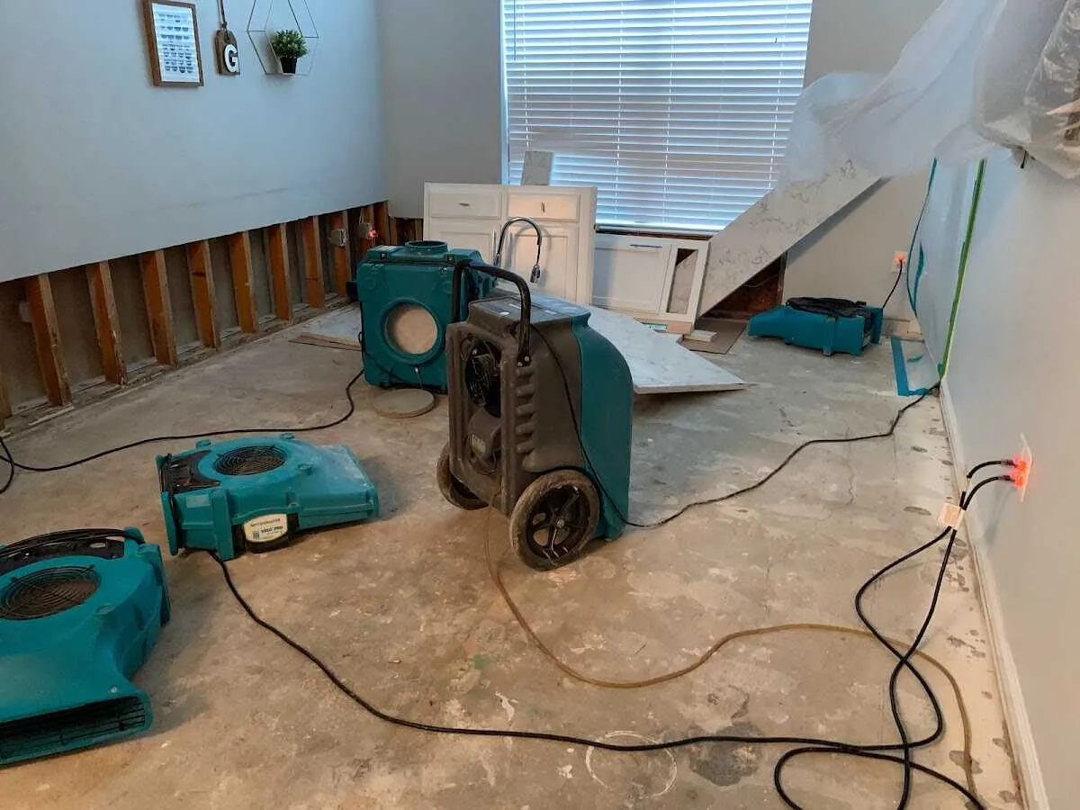 Dehumidifier in flood-cut room for Water Extraction & Removal in Syracuse
