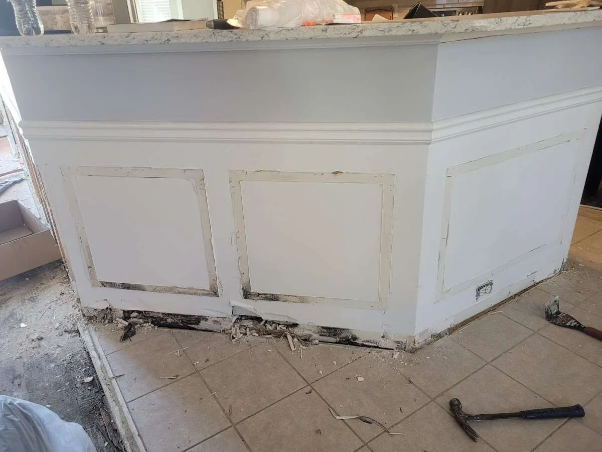 Water damage and mold on kitchen during Storm Damage Restoration in Syracuse